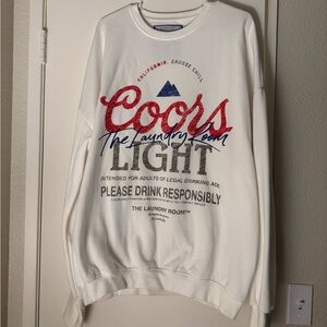 The Laundry Room White Coors Light Crewneck Sweater